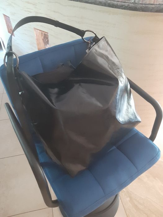 Torebka Zara worek miękki dwustronna czarna torba duża zara tkmaxx eko