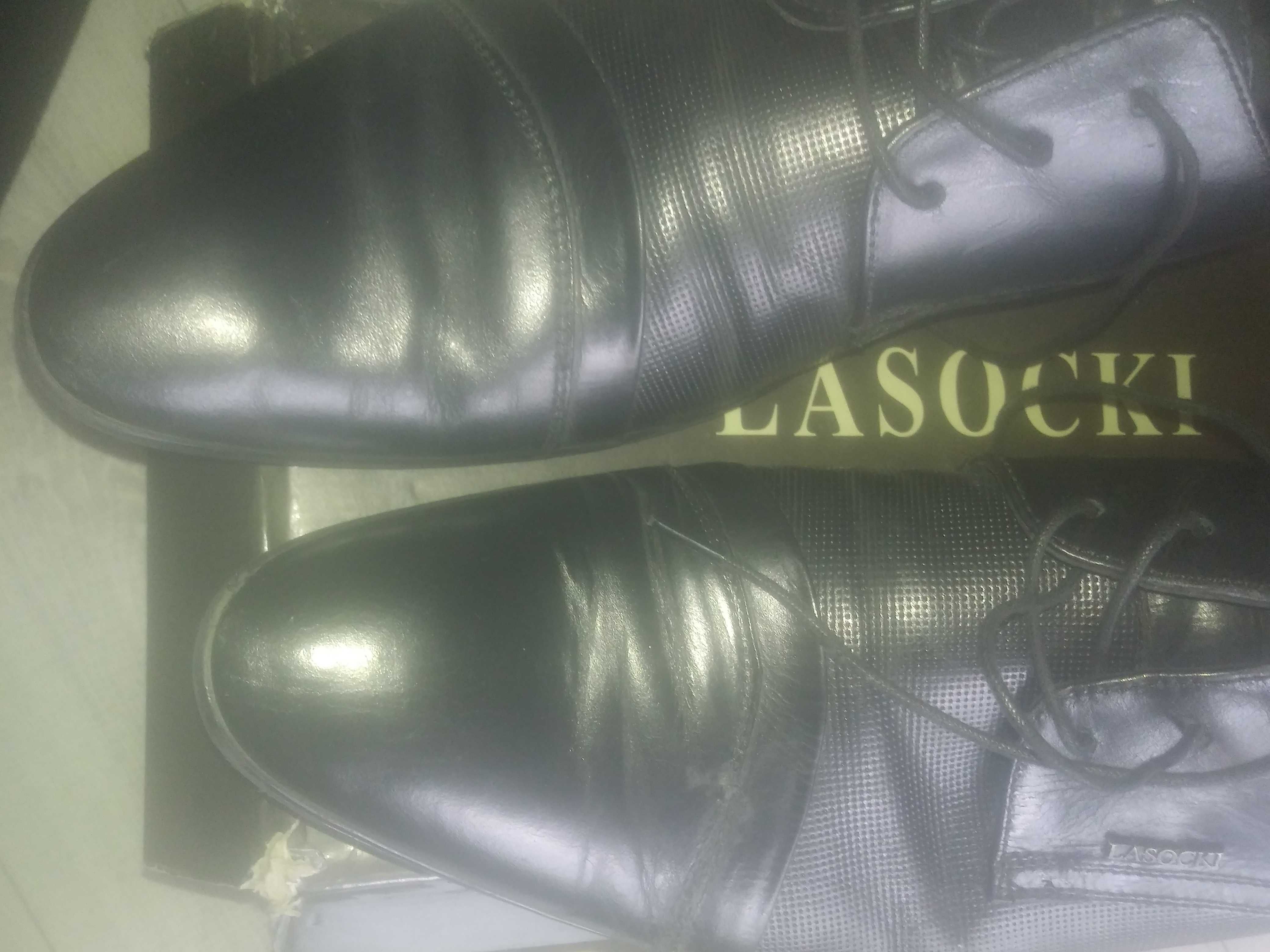 Męskie buty czarne Lasocki 45