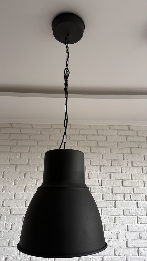 Lampa wisząca ciemnoszara IKEA Hektar 38 cm duża