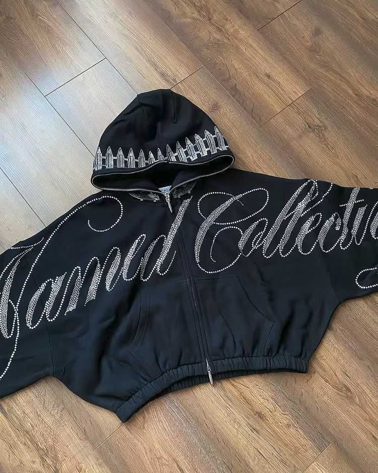 Зип Худи и штаны со стразами Shyne Balenciaga swarovski Opium Archive