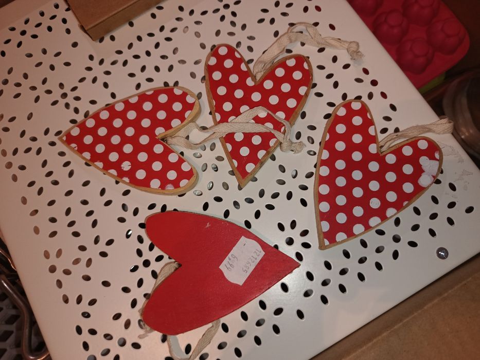 Duka drewnanie serca ozdobą zawieszki na choinkę