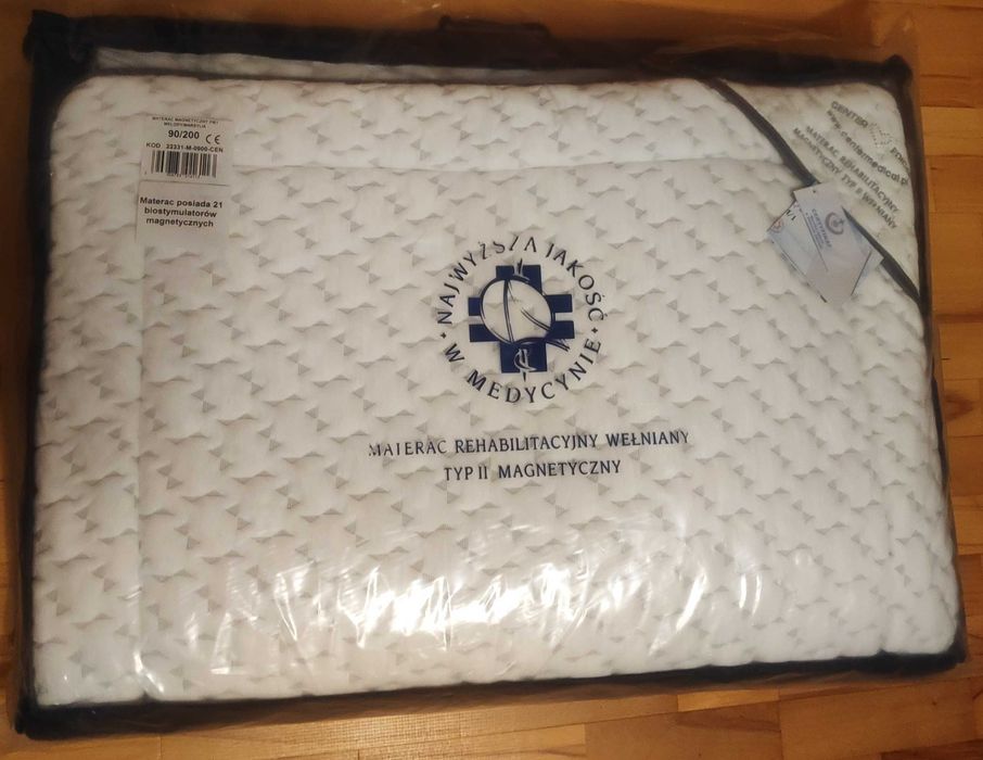 Materac rehabilitacyjny magnetyczny 90x200 typ II wełniany Nowy