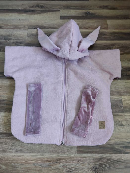 Ponczo samochodowe MERINO Wełna Brudny Róż ROYAL