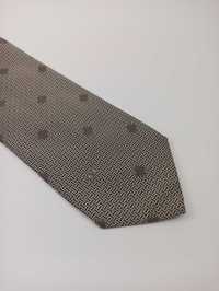 Valentino szary kremowy jedwabny krawat