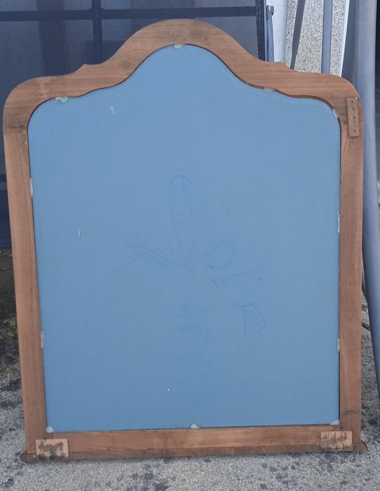 Moldura com vidro Espelho em castanho maciço ótimo estado