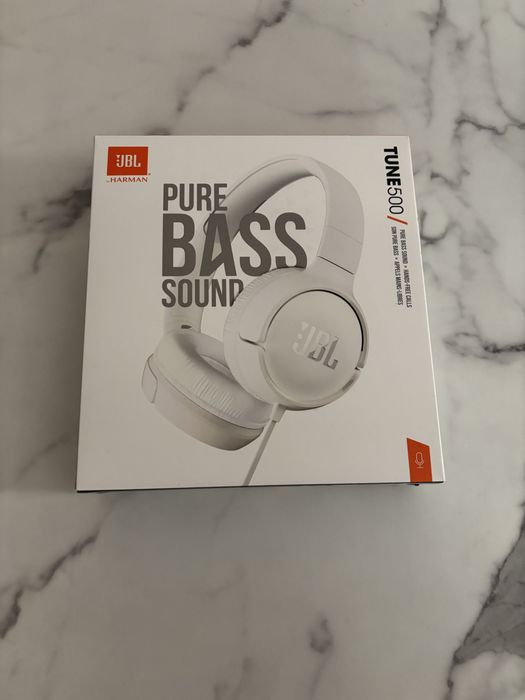 Słuchawki JBL Tune 500 – Pure Bass Sound  (biały kolor)
