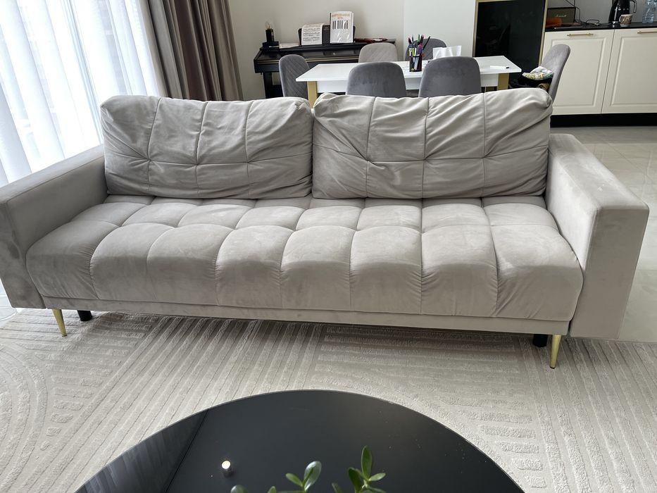 Kanapa,sofa z funkcją spania ,szara Black Red White