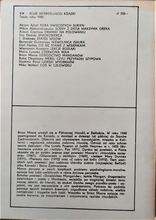 Dziedzictwo Manganów Brian Moore