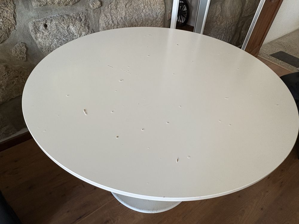 Mesa ikea branca redonda