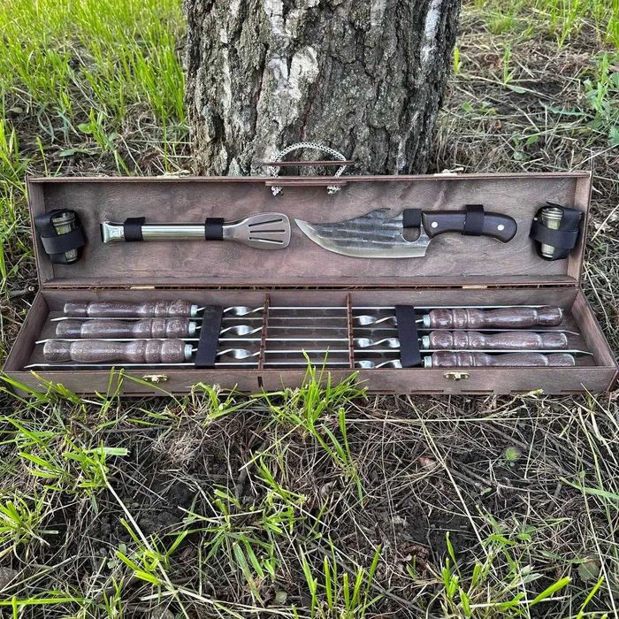 Шампура для шашлыка нержавейка 6 шт — набор в кейсе