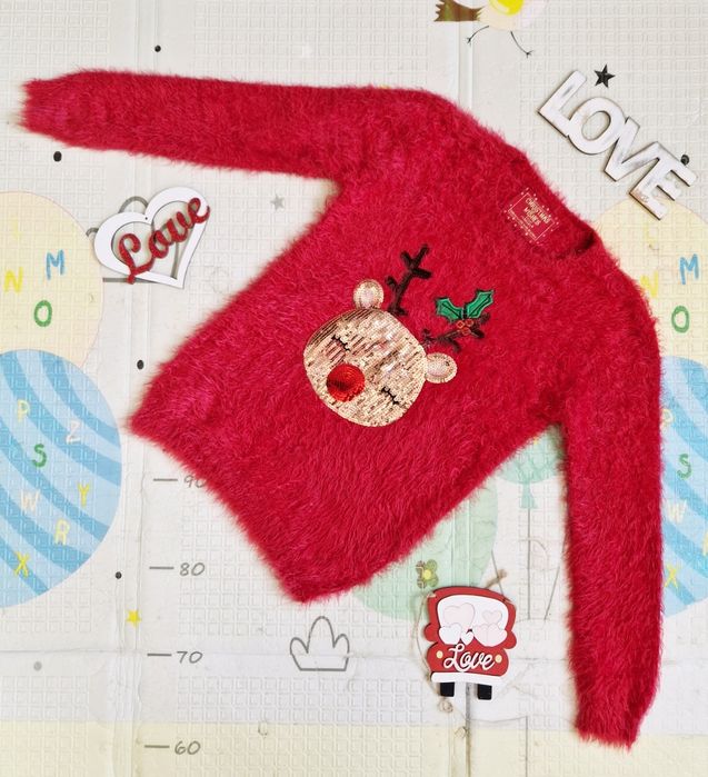 Новорічний Різдвяний чоловічок Primark Прімарк дівчинка 9-10 р світшот