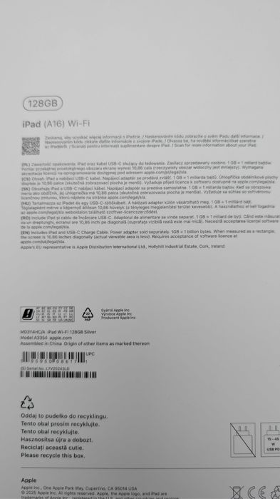 Tablet APPLE iPad 11" 11 gen. 128 GB Wi-Fi Srebrny