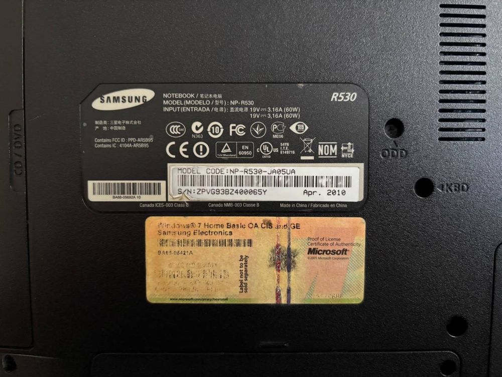 Ноутбук SAMSUNG R530