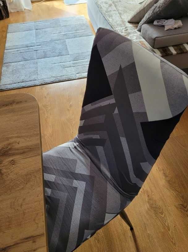 Wzorzyste pokrowce na krzesła elastyczne uniwersalne 4 sztuki
