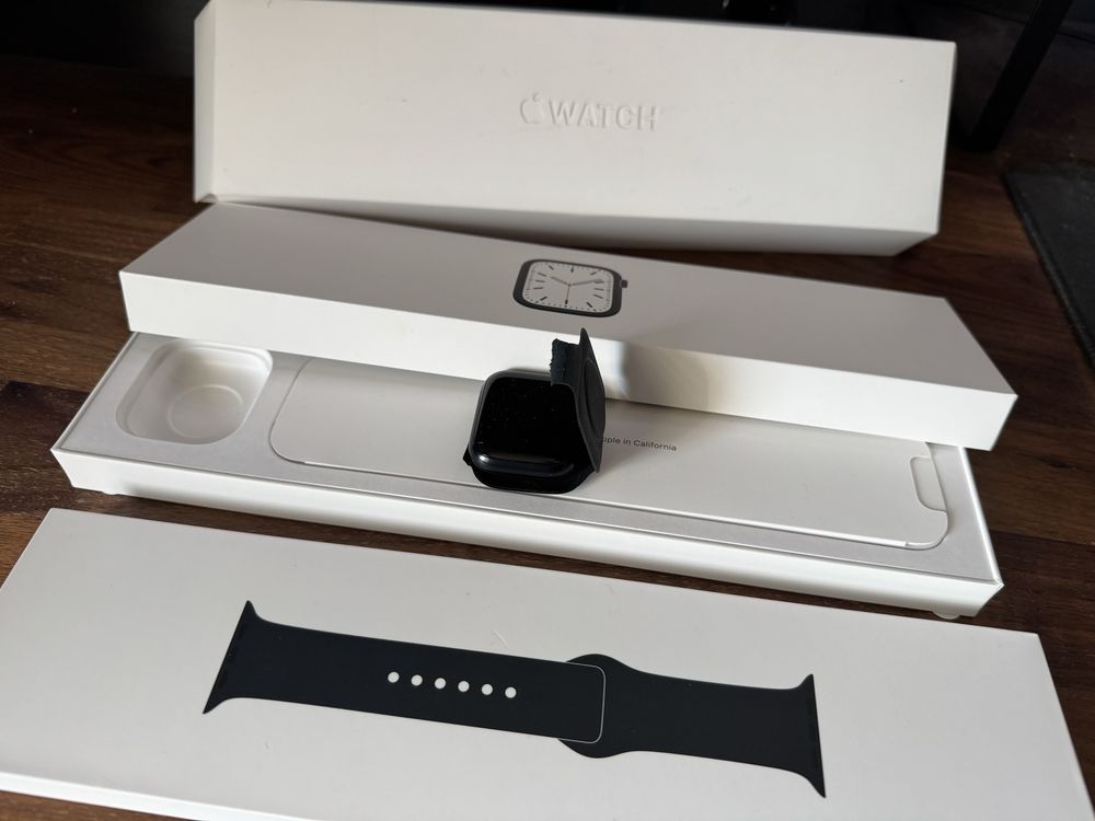 Apple Watch Series 7 41 Midnight CAŁY ZESTAW