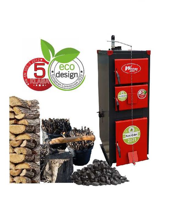 Piec Kocioł na Węgiel drewno Chrust 13 kw do 160m2 5 klasa Dostawa 0zł