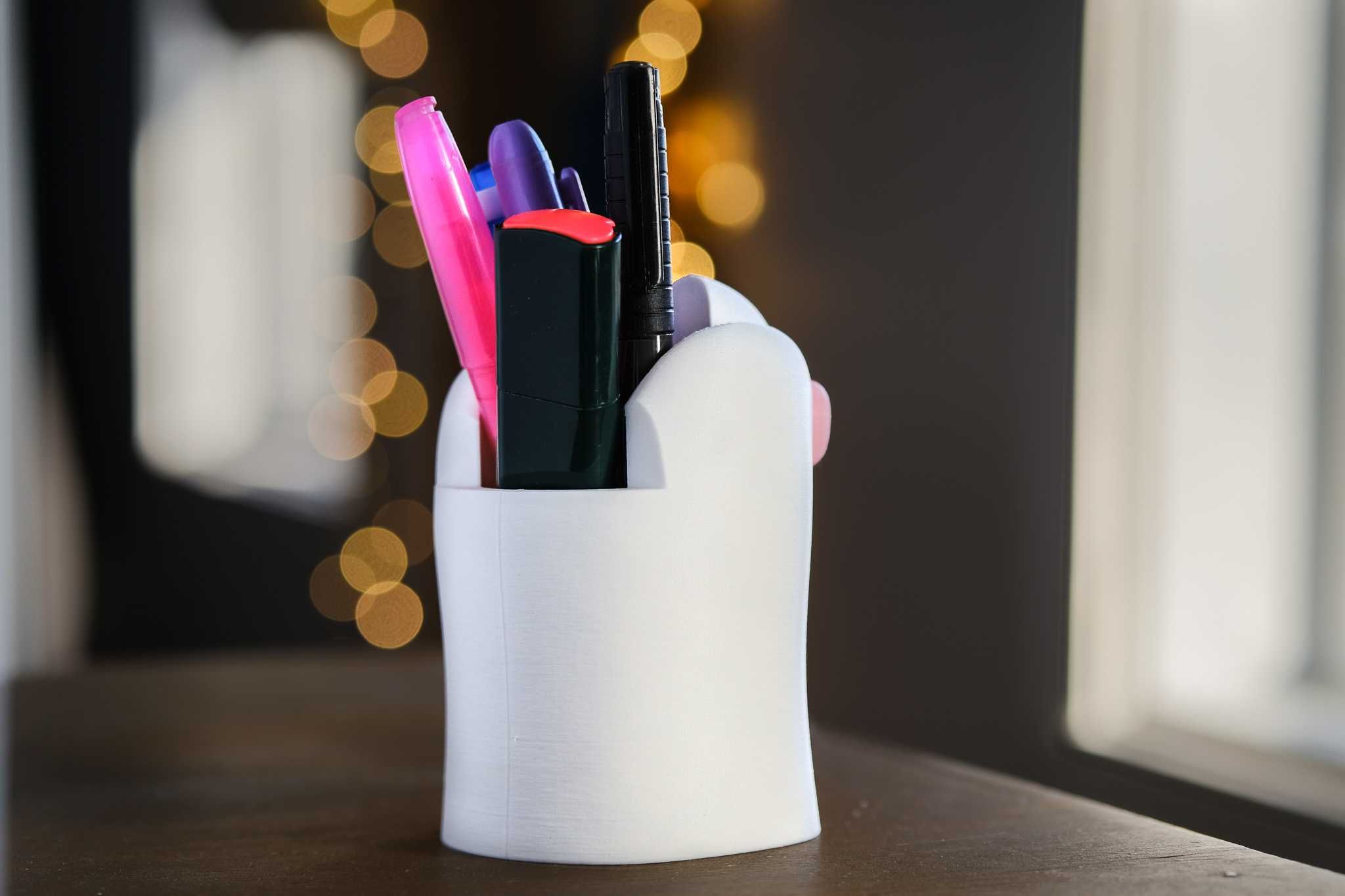 Suporte Canetas Patinha Fofa 3D | Organizador Pet Personalizável