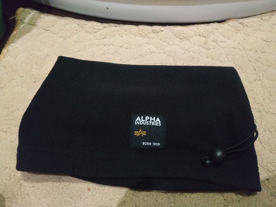 Мужская шапка и бафф горлышко комплект alpha industries 3d beanie orig