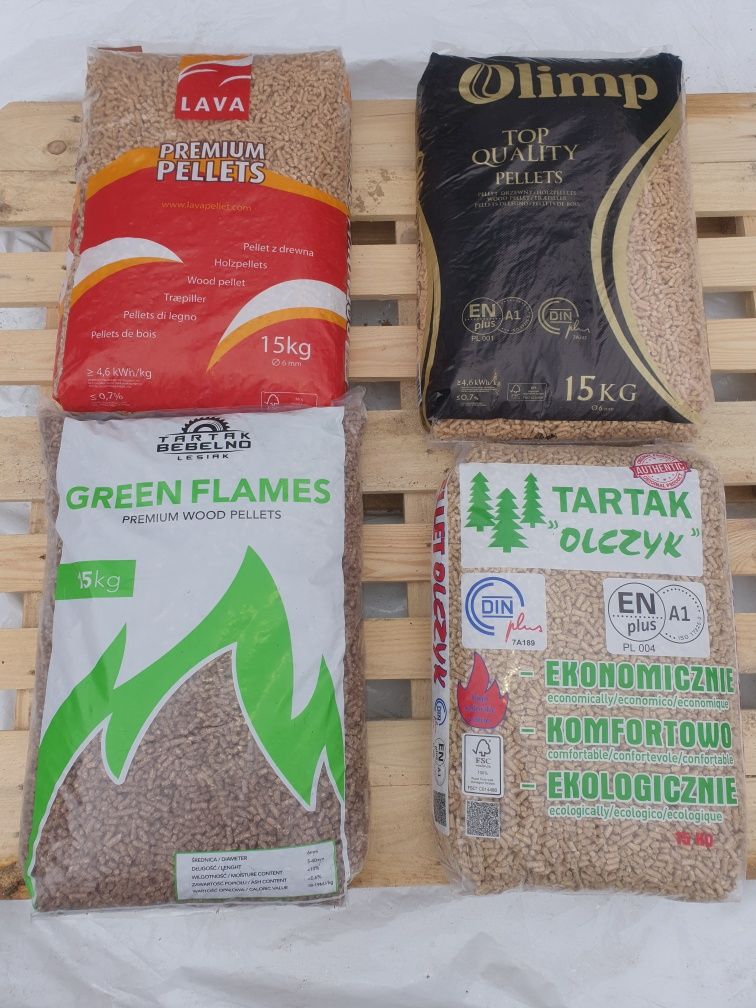Pellet 6mm EN Plus A1 WOOD PELLETS Olczyk Igła Lava Alaska  Olimp