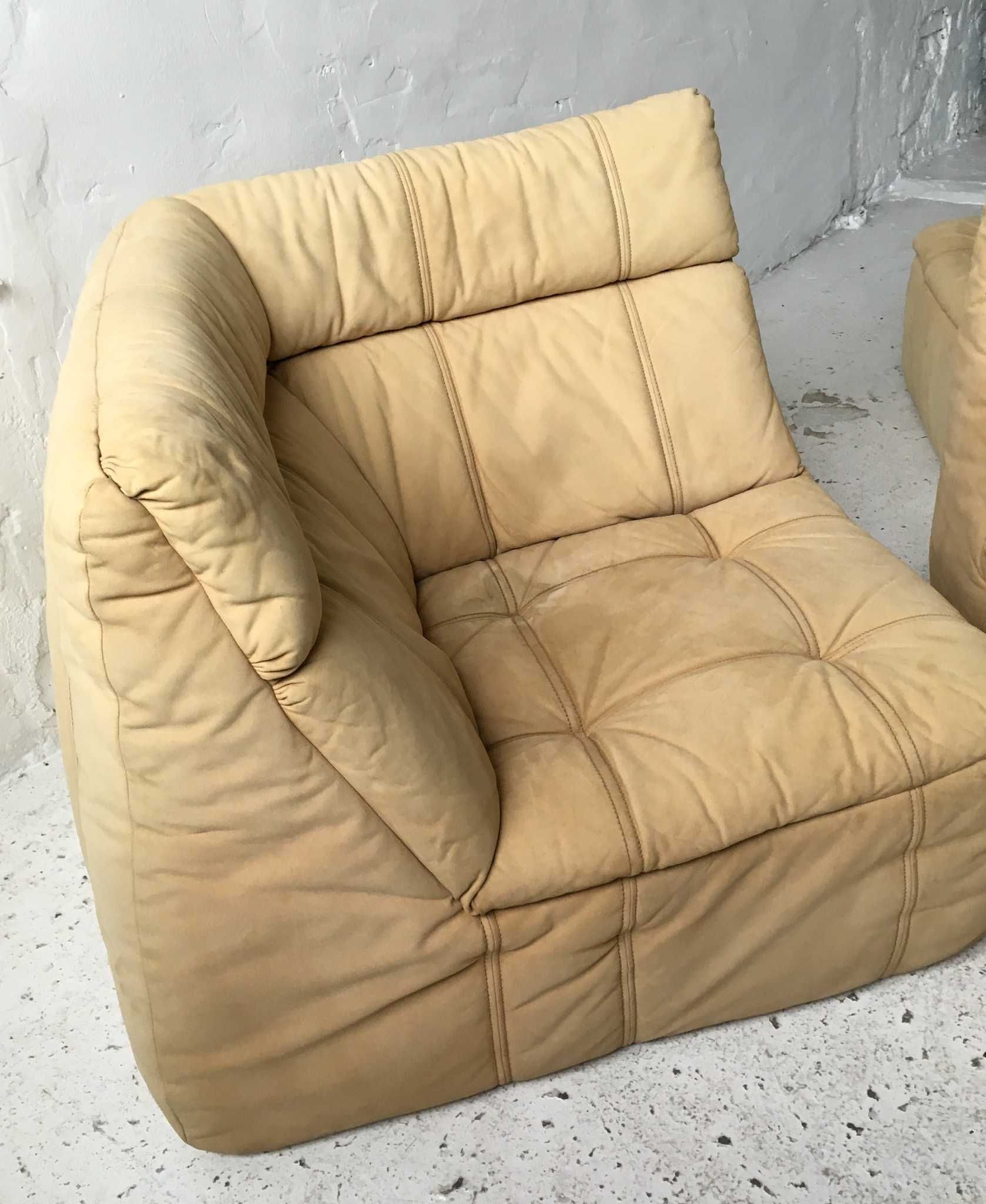 Rolf Benz sofa modułowa skóra nubuk lata 70 80 vintage design