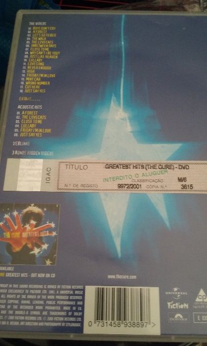 Dvd Cure Greatest hits 2001