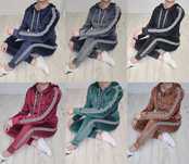 6 KOLORÓW Komplet dres welurowy bluza+spodnie L/XL