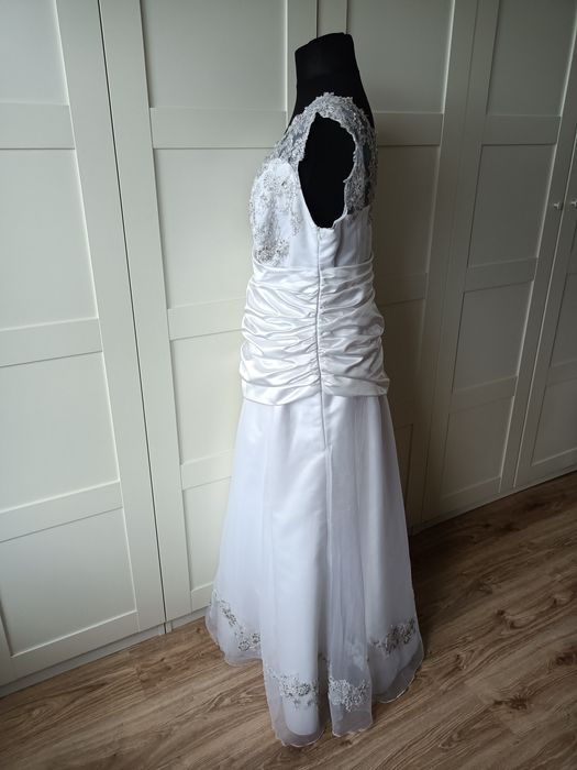 Suknia ślubna plus size maxi halka bolerko welon