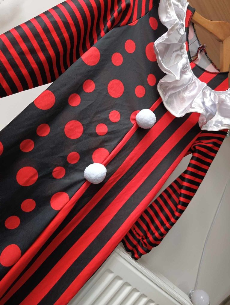 Strój karnawałowy, przebranie halloween, kostium klauna 122/128