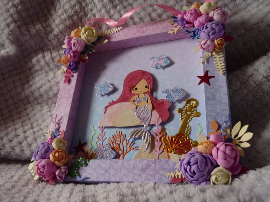 Obrazek do pokoju dziecięcego miś, syrenka, jednorożec