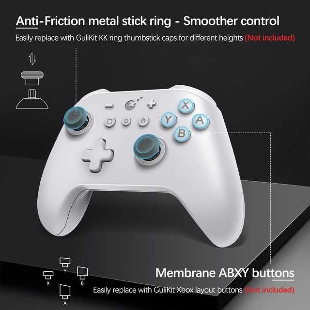 Kontroler AKNES GuliKit KK3, joysticki TMR i wyzwalacz Halla
