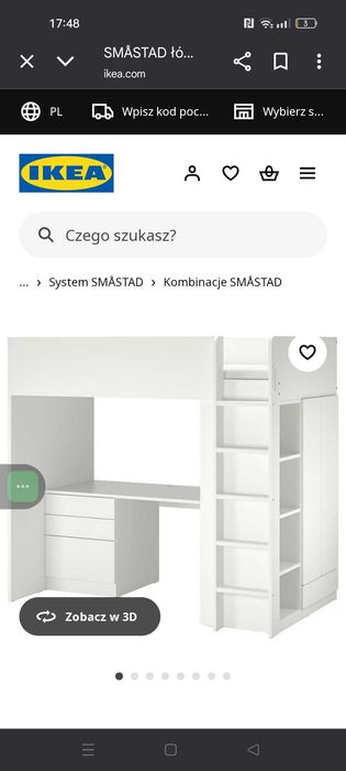 Łóżko piętrowe z biurkiem i szafą IKEA. Tylko odbiór osobisty