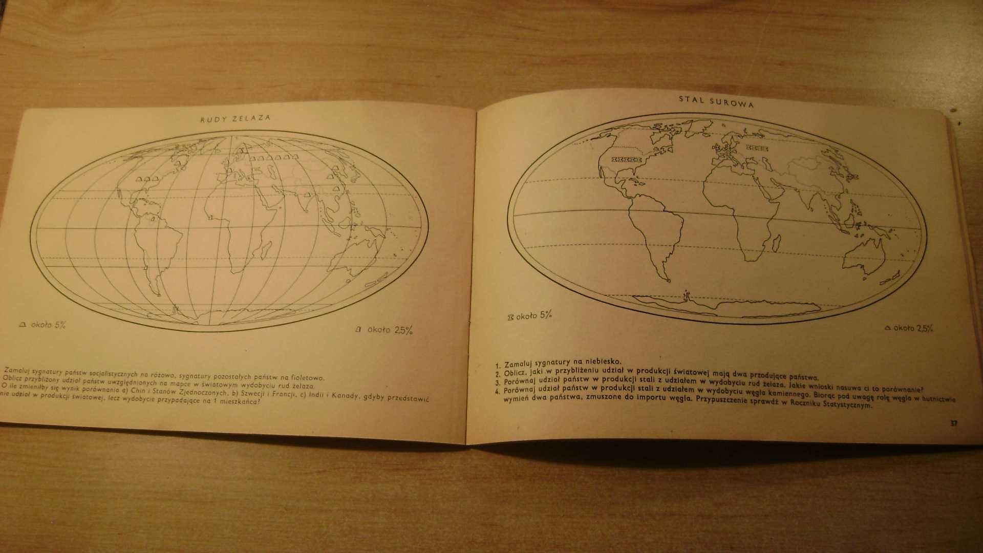 Starocie z PRL - Atlas Geografia świata z 1968r.