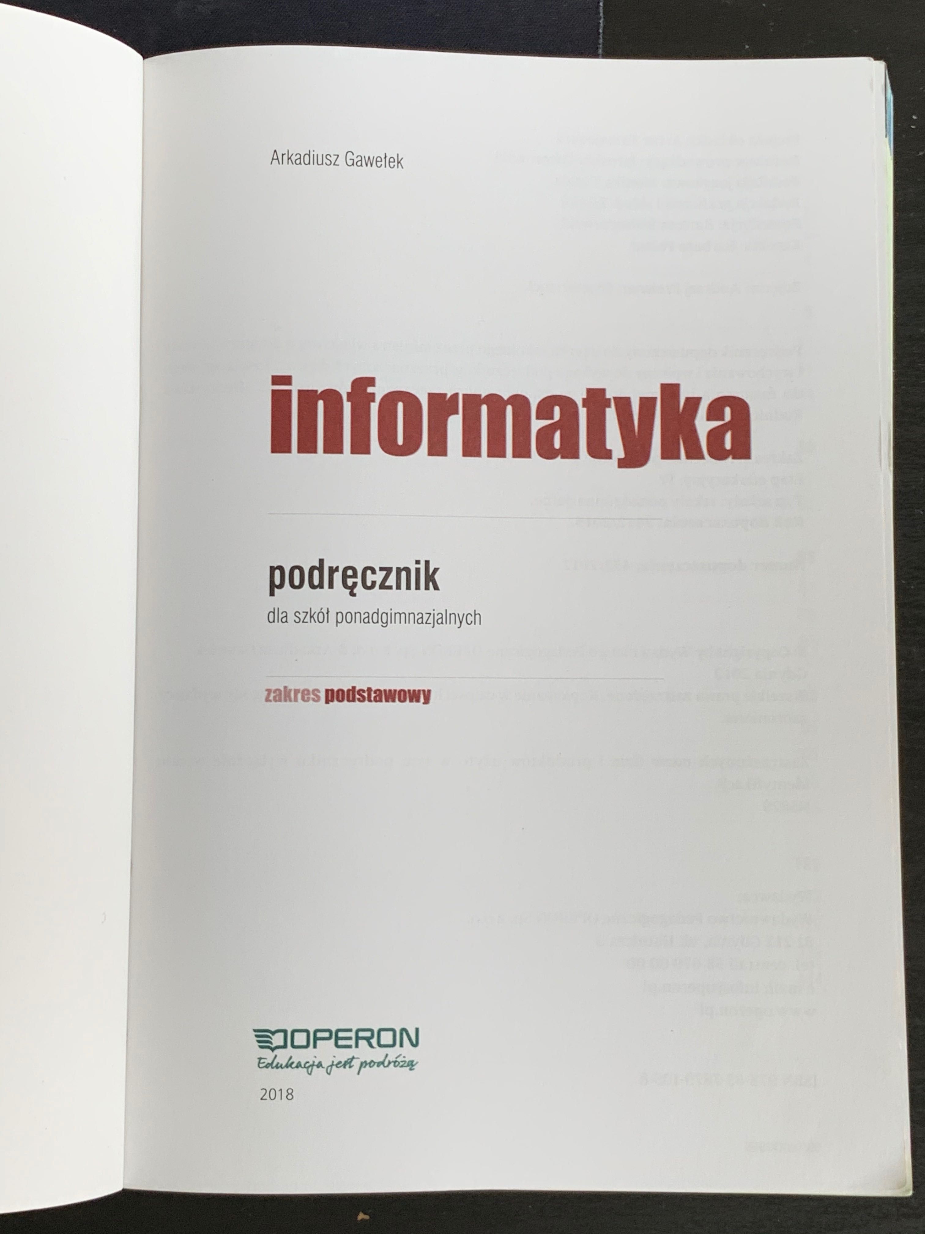 Podręcznik informatyka zakres podstawowy OPERON