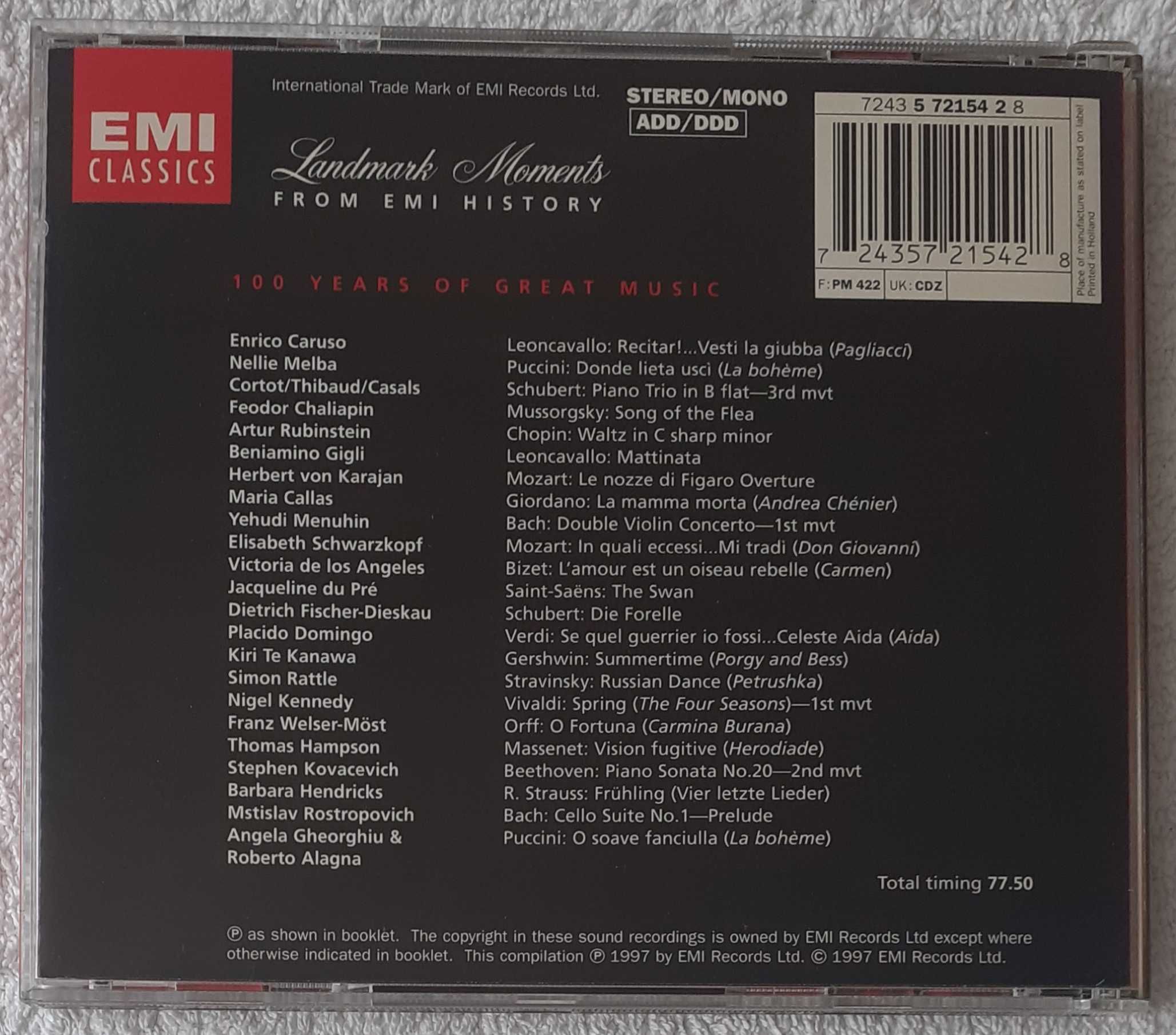 100 Years Of Great Music (1897/1997)(CD, Album)(Muzyka Klasyczna)