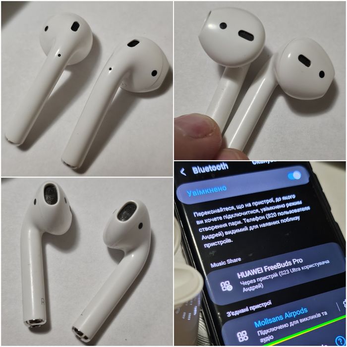 Bluetooth Гарнітура Навушники Apple Airpods 2 Gen A1602 A2031/A2032