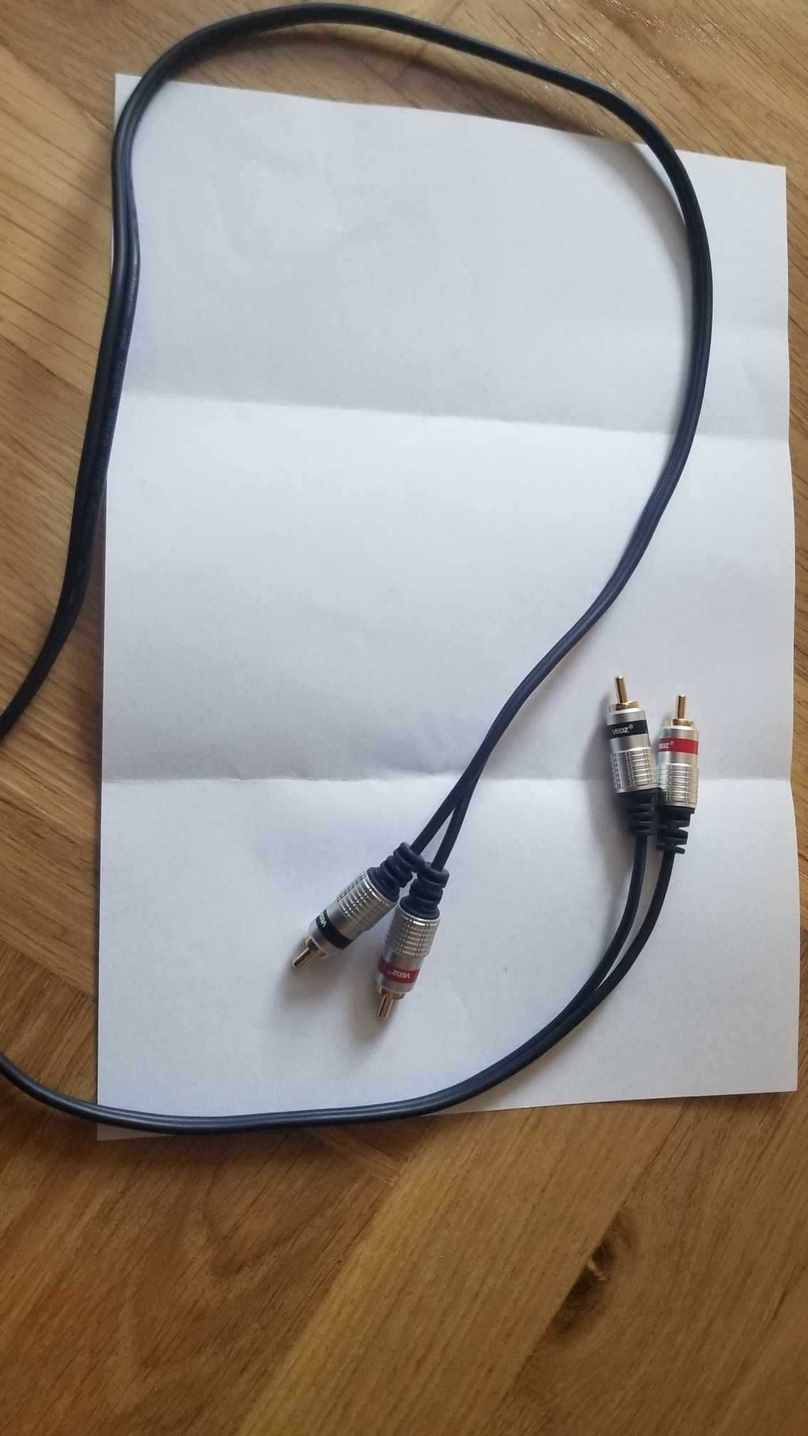 Kabel przewód 2 x RCA na 2 x RCA chinch męskie 1m