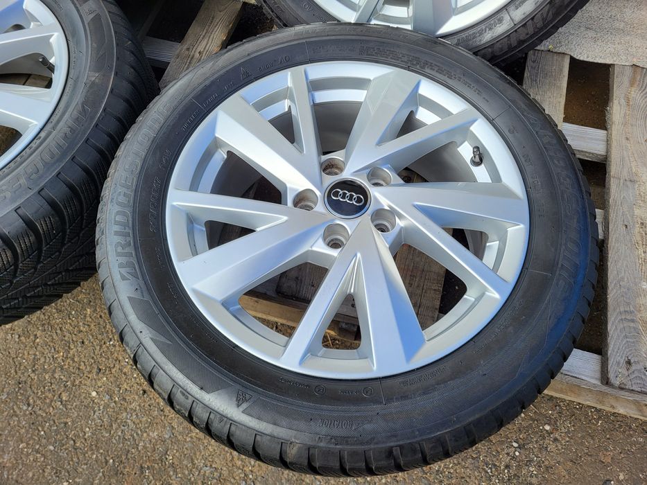 [K335] Koła zimowe 17 Cali 5x112 + Opony 215/55/17 6mm Audi Oryginał