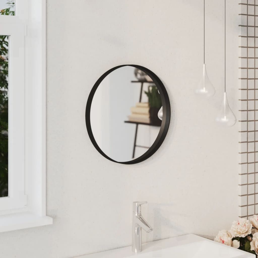 Vidaxl Lustro Ścienne, Czarne, 40 Cm