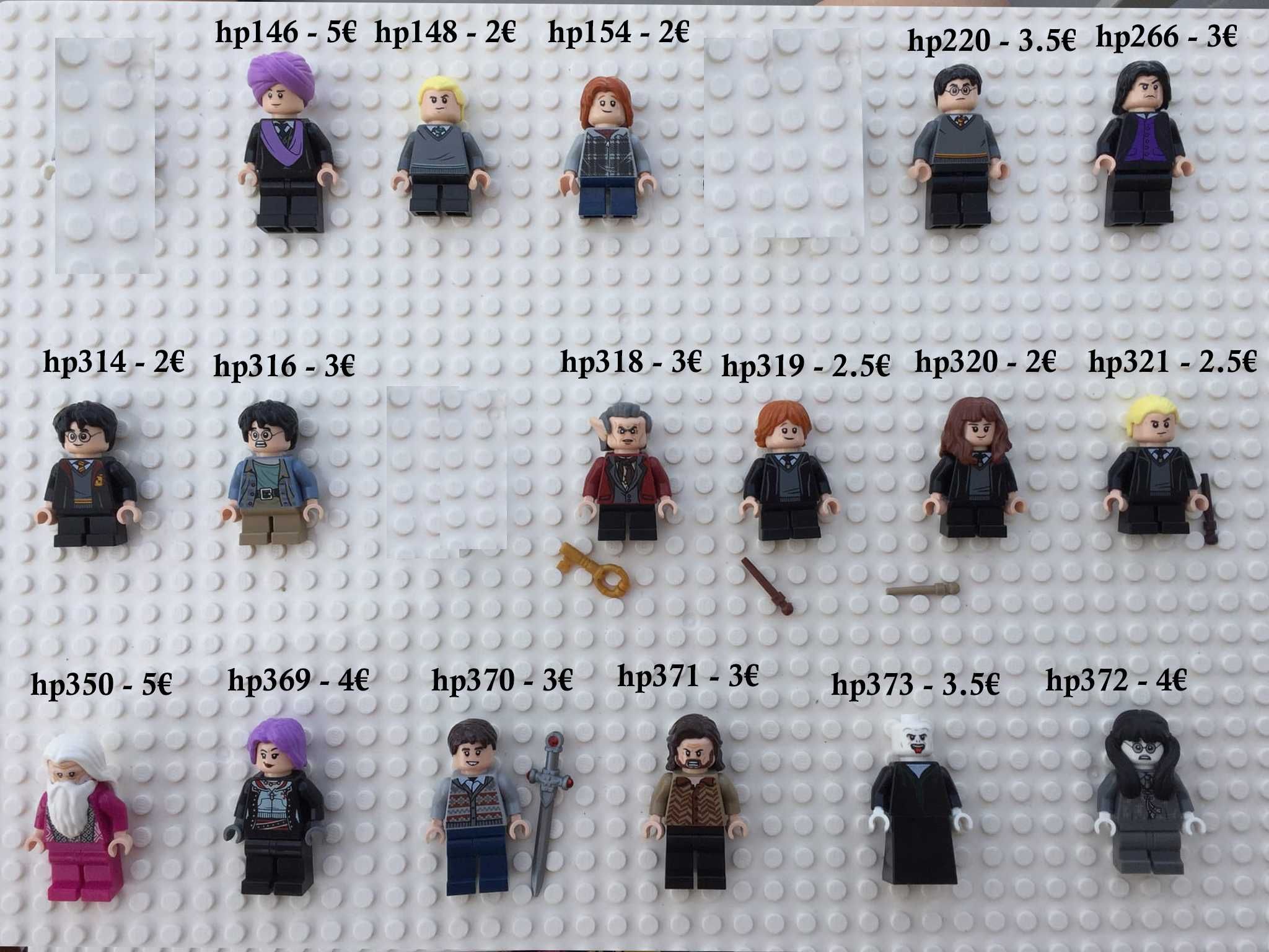 Minifiguras Lego séries, Harry Potter, JW, TN, indiana jones, castle