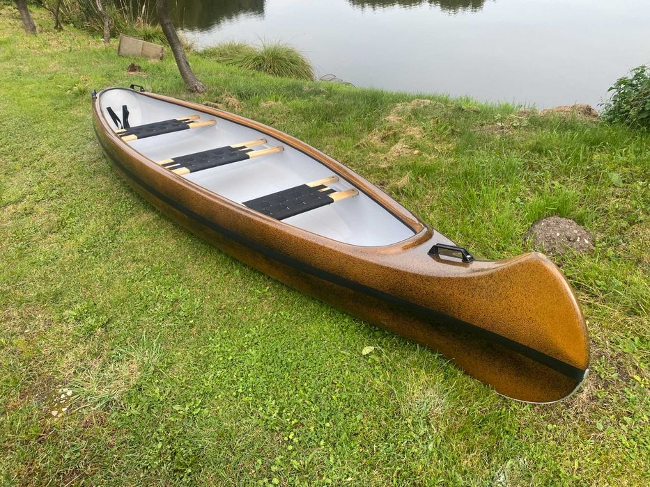 Łódka Kajak Kanu Kanadyjka pod silnik MOTO INDIAN 420 PRZYPALANY BRĄZ