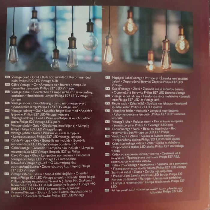 Promo!Czytaj opis Oprawa ozdobna vintage ze sznurem Philips loft
