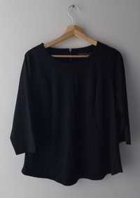 Czarna bluzka damska w czarne groszki, kropeczki m&s collection xxl