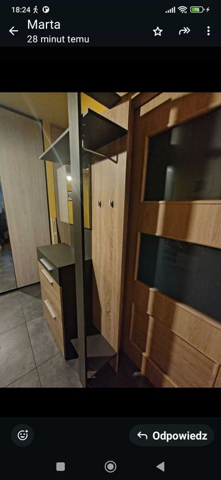 Szafka z wieszakiem i lustrem na korytarz