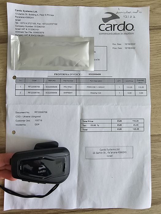 Auricular mota. Cardo