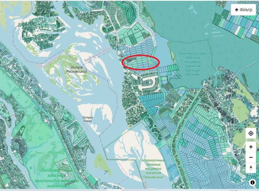 Фасадный участок у воды 23 га, берег реки Днепр, рядом лес, Киев 20км