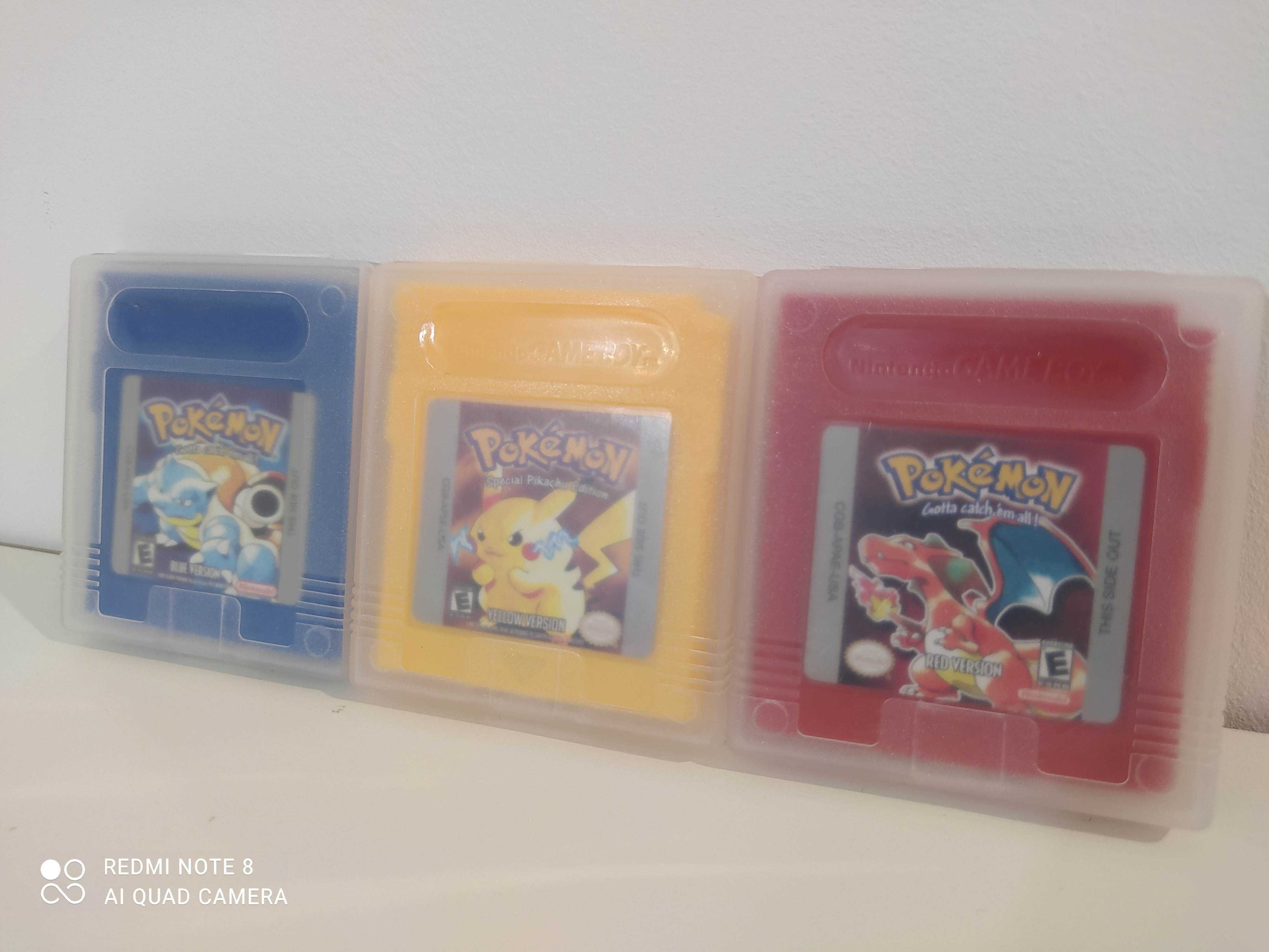 3 gry Pokemon Yellow, Blue, Red GAMEBOY