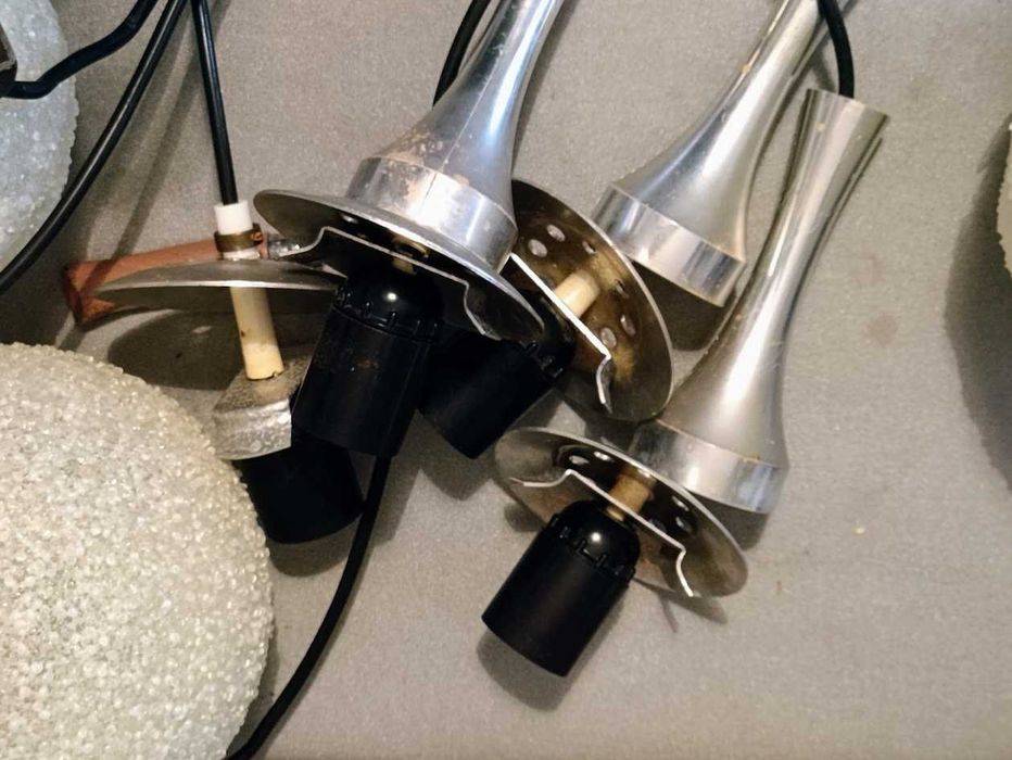 Candeeiro pendente alemão década 1970 de 5 globos