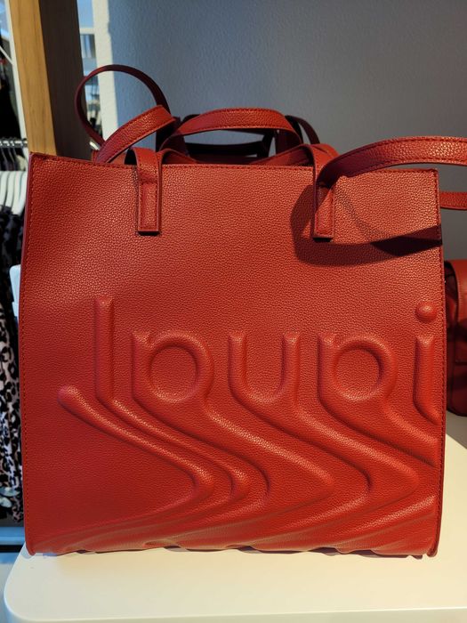 Torebka shopper czerwona logowana