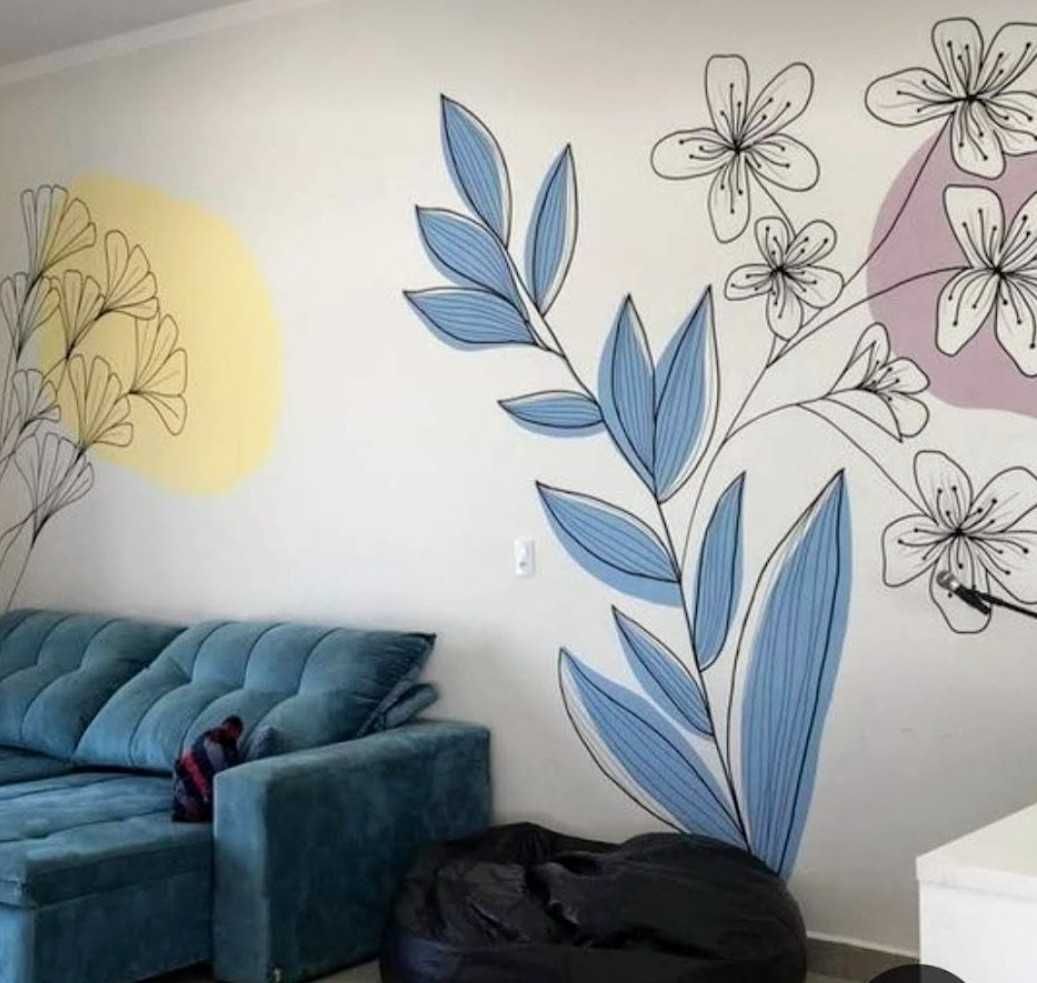 Quadros pintados na Parede tipo MURAIS