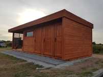 Domek narzędziowy,drewniany,ogrodowy,gospodarczy,3x3m+taras3x3m